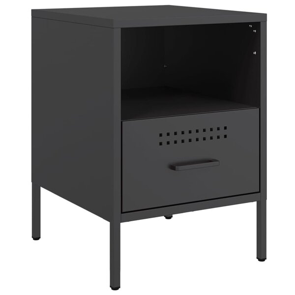 vidaXL Table de chevet noir 36x39x50 5 cm acier laminé à froid