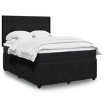 vidaXL Sommier à lattes de lit avec matelas Noir 140x190 cm Velours