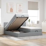 VidaXL Cadre de lit ottoman et matelas gris clair 180x200cm tissu