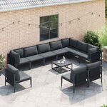 vidaXL Ensemble de canapé de jardin Anthracite Acier
