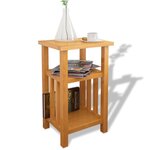 vidaXL Table d'appoint avec étagère à revues Chêne massif 27x35x55 cm