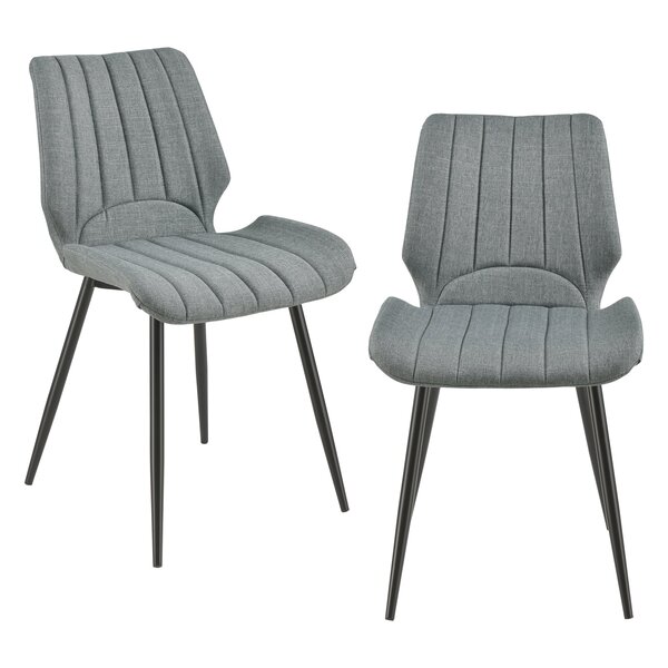 Lot de 2 chaise de cuisine salle à manger bureau pour restaurants housse textile pieds en métal siège rembourré 77 cm gris 03_0002759