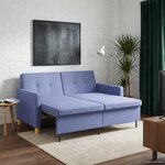 vidaXL Canapé-lit escamotable Bleu denim Tissu