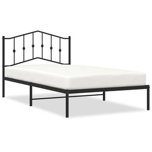 vidaXL Cadre de lit métal sans matelas avec tête de lit noir 107x203cm