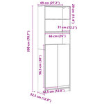 vidaXL Buffet haut avec LED noir 69x32 5x200 cm bois d’ingénierie
