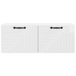 vidaXL Meuble TV mural Montage mural Blanc brillant 78 5 x 31 x 30 cm