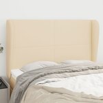 vidaXL Tête de lit avec oreilles Crème 147x23x118/128 cm Tissu