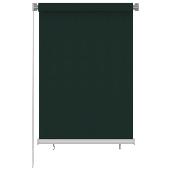 vidaXL Store roulant d'extérieur 100x140 cm Vert foncé PEHD