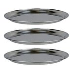 3 plateaux de fruits de mer en inox Ø 36 cm