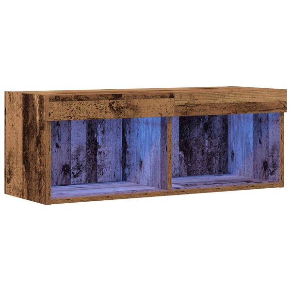 vidaXL Ensemble meuble TV avec LED Bois ancien 80 x 30 x 30 cm