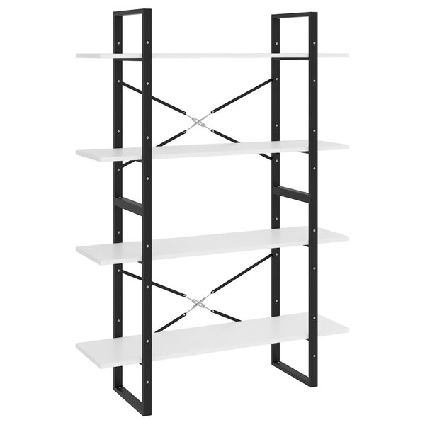 vidaXL Bibliothèque à 4 niveaux blanc 100x30x140 cm bois d'ingénierie