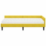vidaXL Cadre de lit d'angle avec matelas Autre 2 Pièces Jaune Velours