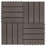 vidaXL Carreau de terrasse 22 Pièces Marron foncé 30 x 30 cm WPC