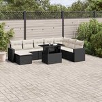 vidaXL Salon de jardin 9 Pièces avec coussins noir résine tressée