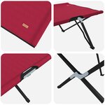 vidaXL Lit de soleil pliant avec sac de transport Tissu Oxford 600D rouge