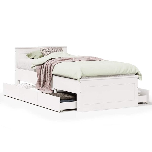 vidaXL Cadre de lit sans matelas avec tête de lit 90x190 cm pin massif