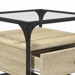 vidaXL Table basse et dessus en verre chêne sonoma 50x50x45 cm acier