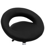 Chaise fauteuil siège de travail roulante similicuir noir 02_0024079