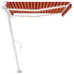 vidaXL Auvent automatique capteur de vent/LED 400x300 cm Orange/marron