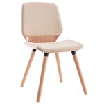 vidaXL Chaises à manger lot de 2 crème similicuir