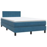 vidaXL Sommier à lattes de lit et matelas et LED bleu foncé 120x210cm velours