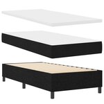 vidaXL Lit à ressort avec matelas noir 100x200 cm tissu