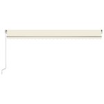 vidaXL Auvent manuel rétractable avec LED 600x350 cm Crème