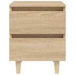 vidaXL Tables de chevet pieds en pin 2 Pièces chêne sonoma 40x35x50 cm