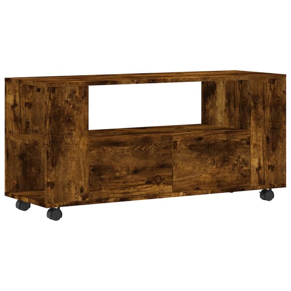 vidaXL Meuble TV chêne fumé 102x34 5x43 cm bois d'ingénierie