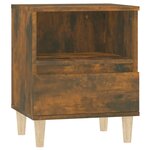 vidaXL Table de chevet Chêne fumé 40x35x50 cm