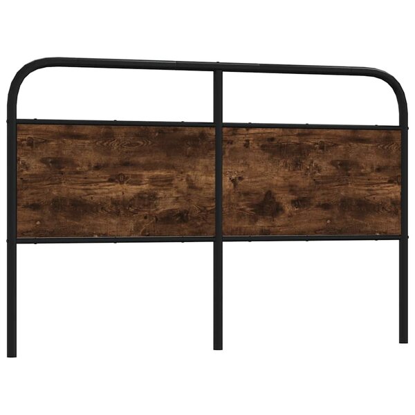 vidaXL Tête de lit chêne fumé 160 cm acier et bois d'ingénierie