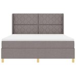 vidaXL Lit à Ressorts avec matelas Taupe 180 x 200 cm tissu