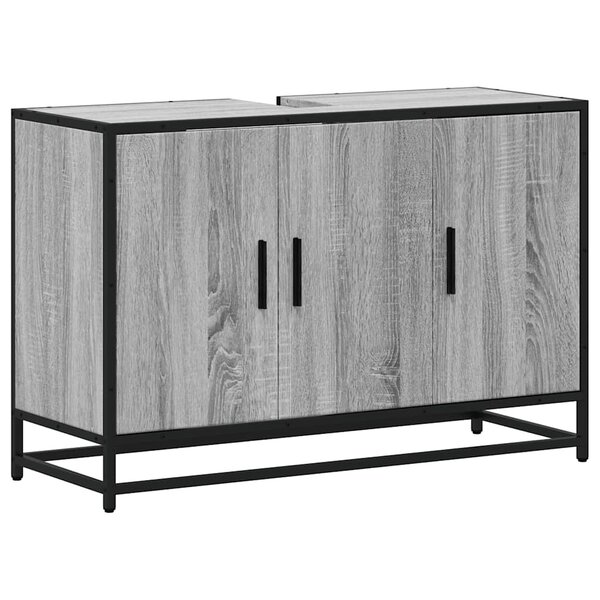 vidaXL Armoire de lavabo de salle de bain sonoma gris 90x33x60 cm