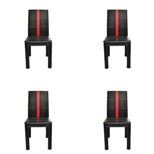 Vidaxl chaises de salle à manger 4 pcs noir similicuir