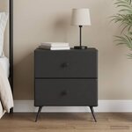 vidaXL Cabinet de chevet Noir 43 x 34 5 x 47 5 cm Bois d'ingénierie