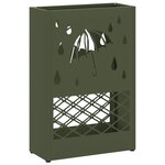 vidaXL Support de parapluie vert olive  28x12x41 cm  en acier