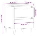 vidaXL Cabinet de chevet avec tiroir 2 Pièces Chêne noir 40 x 35 x 50 cm