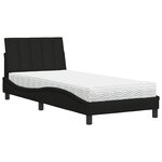 vidaXL Lit avec matelas Hanko noir 90x190 cm tissu