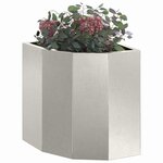 vidaXL Jardinière d'Angle Argent 30 x 30 x 35 cm Acier inoxydable