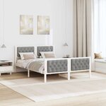 vidaXL Cadre de lit Gris clair 140 x 200 cm Pin massif