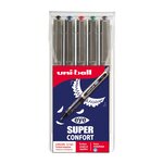 Etui de 5 Rollers encre liquide EYE UB157/5 Pte Moy. 0,7mm Assorti UNI-BALL