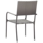 vidaXL Chaise à dîner de jardin empilable lot de 4 gris résine tressée