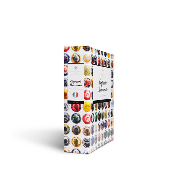 Album pour collectionner 210 capsules de vin mousseux.