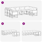 vidaXL Ensemble de canapés d'extérieur 9 pc Naturel et noir