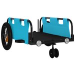 vidaXL Remorque de vélo bleu tissu oxford et fer