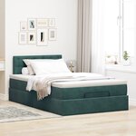vidaXL Cadre de lit ottoman avec matelas vert foncé 120x200 cm velours