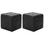 vidaXL Poufs 2 Pièces Noir 30 x 30 x 30 cm Similicuir