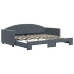 vidaXL Lit de jour avec gigogne sans matelas gris foncé 90x190 cm