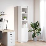 vidaXL Buffet haut blanc 37 5x35x180 cm bois d'ingénierie