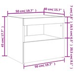 vidaXL Table de chevet avec lumières LED noir 50x40x45 cm